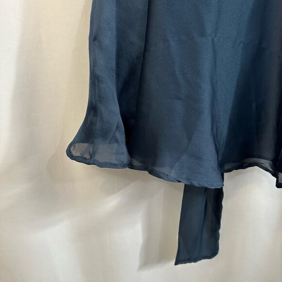 Free People x KAS Skater Mini Skirt Navy Blue Marlin Faux Chiffon XS NWT - Picture 4 of 6